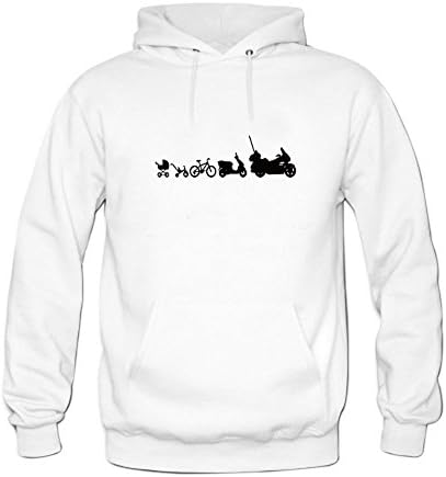 QIROG Women's Couple Motorcycle Evolution Goldwing Hoody Sweater S White
