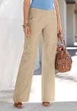Topstitched Wide-Leg Pants