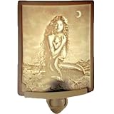 MERMAID MOTHER & CHILD CURVED PORCELAIN NIGHT LIGHT DESIGNED BY DAVID DELMARE
