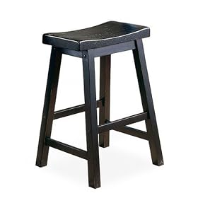 Click here to buy Black 29" Scoop Stools - Set of 2 by Homelegance.