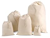 Cotton Drawstring Bags in various sizes, some suitable for shoe bags, from only 84p each