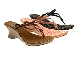WOMENS WEDGE IPANEMA LADIES GRENDHA TOE POSTS WEDGES SHOES SANDALS BLACK BRONZE PINK SIZES 3 - 8