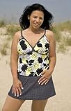 Flower Power Two Piece Plus Size Skirtini by It Figures - Plus Size Swimsuit Plus Size Swimsuits