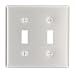 Leviton 83009 2-Gang Toggle Device Switch Wallplate, Standard Size, Aluminum, Device Mount