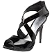 Carlos by Carlos Santana Women's Calico Open Toe Pump,Black Patent,10 M US