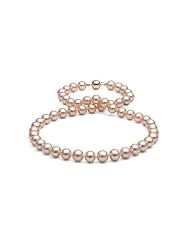 Peach/Pink Freshwater Pearl Necklace: 18" 8-9mm AA+