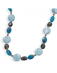 MMA Silver - 16 inch+2 inch Quartz and Agate Necklace