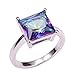 Weina Created Rose Rainbow Topaz Silver Filled Filled Fashion Ring Size 5 6 7 8 9 10 11 12 PR49