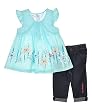 Calvin Klein Baby-Girls Infant Ck Top With Big Flowers and Denim Pant