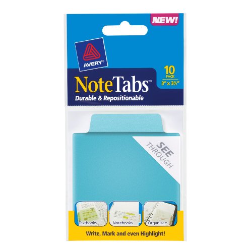Avery Square NoteTabs, 3 x 3.5 Inches, Blue, Pack of 10 (16343)