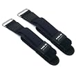 2 Sport Watchbands Black Leather Nylon 19mm Hook & Loop
