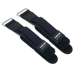 2 Sport Watchbands Black Leather Nylon 19mm Hook & Loop