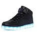 CIOR High Top Led Light Up Shoes 11 Colors Flashing Rechargeable Sneakers for Mens Womens Girls Boys,101B,01,35
