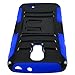 LG L31G / LG Access LTE Case Combo by ICE-CLEAR(TM)-HERCULES Dual- Layer Hard/Gel Hybrid Kickstand Armor Case w/ Holster (Black/Blue)+Touch Screen Stylus