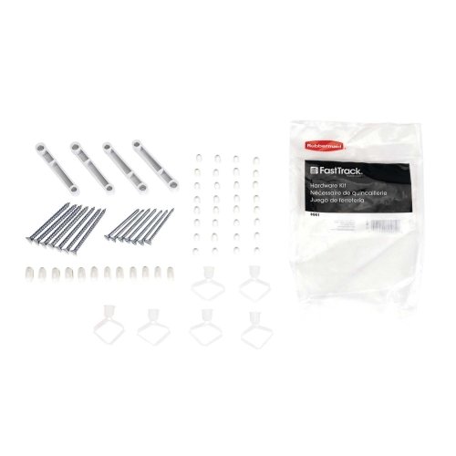 Rubbermaid FastTrack Closet Hardware Kit, White, Adjustable Custom Organization Kit for Home/Laundry/Bathroom/Mudroom/Pantry/Linen Closet