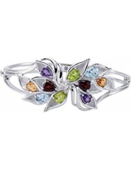 Sterling Silver Multi-Gemstone Bracelet -- LIFETIME WARRANTY