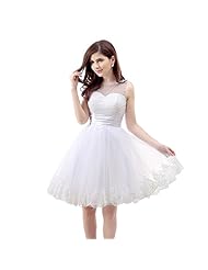 Empire   Waistline Sleeveless Satin/Tulle Beaded Lace-Up Jeweled Applique Sheer Bridesmaid Dress/Mini Dress 