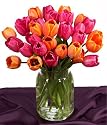 Flowers - 30 Candy Heart Tulips with Vase