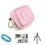 IMAGE OF Pink Durable Compact Digital Camera Carrying Case with Dual Zippered Opening and Removable Carbineer for Sony Cyber-shot DSC-WX30 Digital Camera + Universal Clear Screen Protector + Grey 6-inch Mini Tripod Stand with Flexible Grip Legs + SumacLife TM Wisdom Courage Wristband
