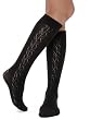 Womens Wool Blend Crochet Trouser Socks 2 Color Options Black or Brown Made in Italy