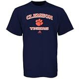 adidas Clemson Tigers Navy Blue Stacked T-shirt