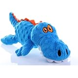 goDog Gators With Chew Guard Technology Tough Plush Dog Toy, Blue, Large