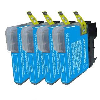 4x Brother LC980C/LC1100C - Cyan Compatible Printer 