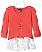 Amy Byer Girls' Big 3/4 Sleeve Knit Top with Peekaboo Lace