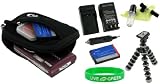 5n1 Neoprene Sleeve (Super Black) Case / NB-4L 900mAh Li-Ion Battery / AC DC Charger / Tripod / LCD Cleaning Kit for Canon PowerShot SD940IS Digital Camera Blue