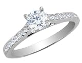 Diamond Engagement Ring 7/16 ctw in 14K White Gold