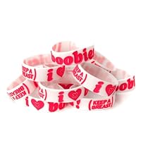 View ratings for Keep-A-Breast 1 Inch I Love Boobies Bracelet White/Pink
