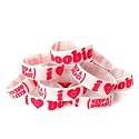 Keep-A-Breast 1 Inch I Love Boobies Bracelet White/Pink