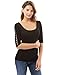 PattyBoutik Women's Crochet Lace Inset Elbow Sleeve Blouse