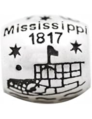 De Buman Sterling Silver Us 50 State Mississippi Bead,hole 5mm
