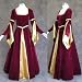 Burgundy and Gold Medieval Recovery Gown Dress Costume LOTR Wedding Small by Artemisia Designs