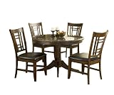 Hillsdale Patterson Round 5-Piece Dining Set, Dark Oak, Set Includes 1-Table and 4-Chairs