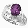 14K White Gold Amethyst Ring