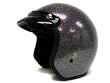 Xl ~Metal Flake Glitter Motorcycle Helmet Vintage Black Open Face Chopper Bobber