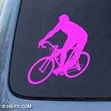 CYCLING - Bicycle Sport - Car, Truck, Notebook, Vinyl Decal Sticker #1208 | Vinyl Color: Pink