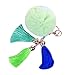 Sankuwen Cute Plush Fur Ball Tassel Keychain Backpack Hang Decorations (Light Green)