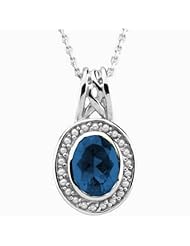 14K White Gold Oval Cut Sapphire and Pearl Pendant -- LIFETIME WARRANTY