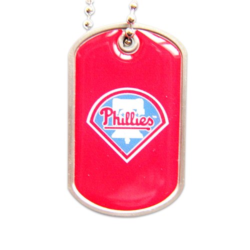 Philadelphia Phillies Dog Tag Necklace Charm Chain Mlb