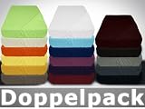 Produkt-Bild: Doppelpack Wasserbett Spannbettlaken royalblau 100x200-220 cm
