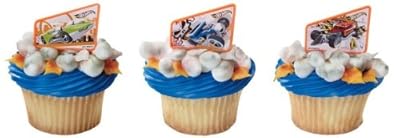 24 ct - Hot Wheels Birthday Cake Cupcake Rings