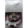 Phiten Custom Titanium Maroon and Black Tornado Necklace with White Cap and Black Clasp 20