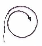 Fashion Brown Leather Line with 5mm Purple Crystal 23 Wrap Bracelet