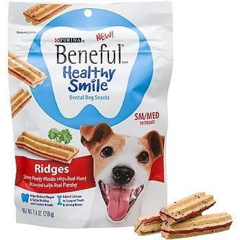 Beneful Healthy Smile Dental Dog Snacks – Ridges – For Small/Medium Dogs – 10 Treats Per Package – Pack of 2