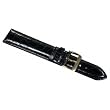Black Leather Crocodile Grain Watchband Long Watch Band 20mm