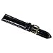 Black Leather Crocodile Grain Watchband Long Watch Band 20mm