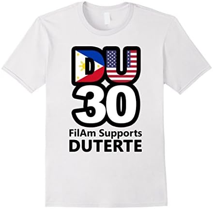 Men's FilAm DU30 T-Shirts -  Duterte for President Large White
